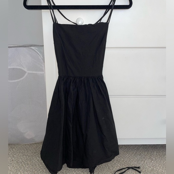 ASOS Black Mini Dress with Open Back - Picture 3 of 4